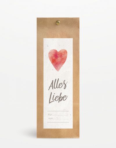 "Alles Liebe" Geschenksäckchen schmal